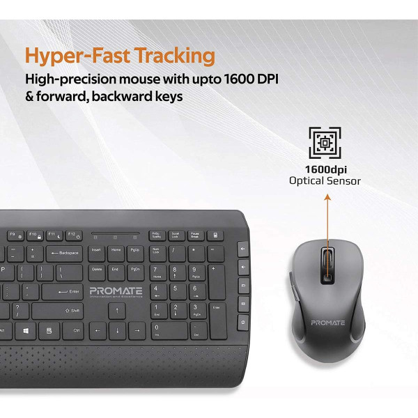 Promate ProCombo-10 Wireless Keyboard & Mouse Combo