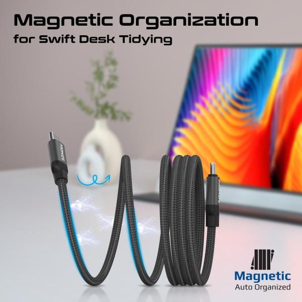 Promate Springy Magnetic Self-Organizing Cable 60W 1.2M