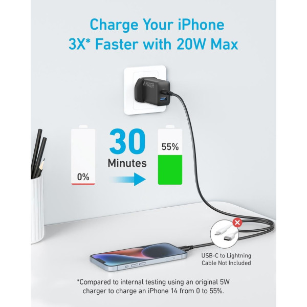 Anker 20W Wall Charger 2 Ports - 2 Pack