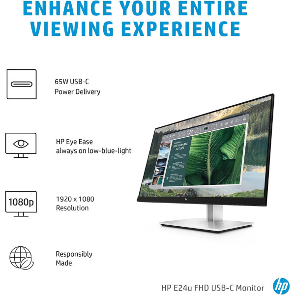 HP E24u G4 24 inch Full HD IPS USB-C Monitor