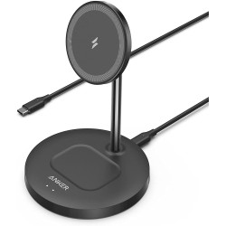 Anker PowerWave Magnetic 2-in-1 Wireless Charging Stand Lite – Black