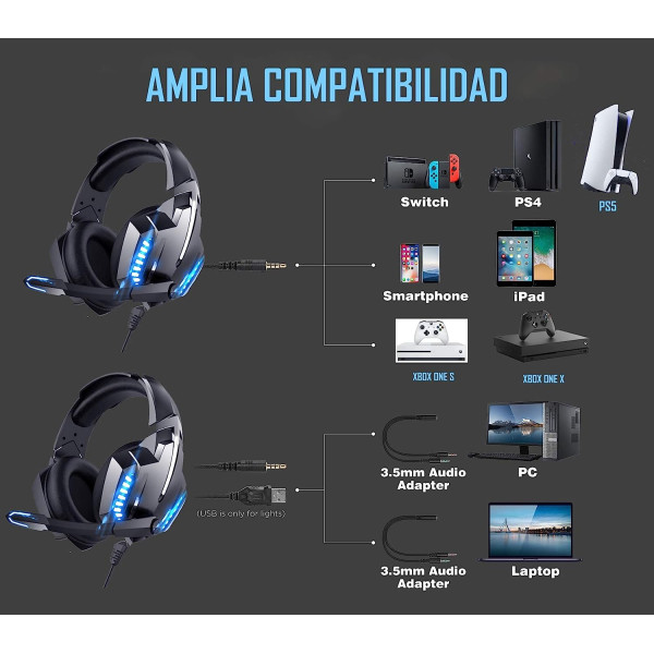 Onikuma K18 Wired Gaming Headset with Led Light