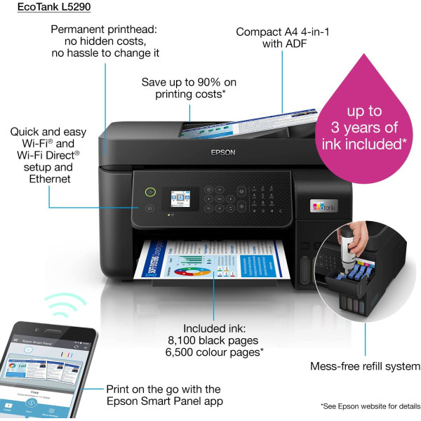 Epson EcoTank L5290 A4 Wi-Fi All-in-One Ink Tank Printer