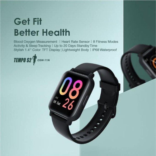 oraimo Tempo S2 Blood Oxygen Heart Rate Smart Watch 