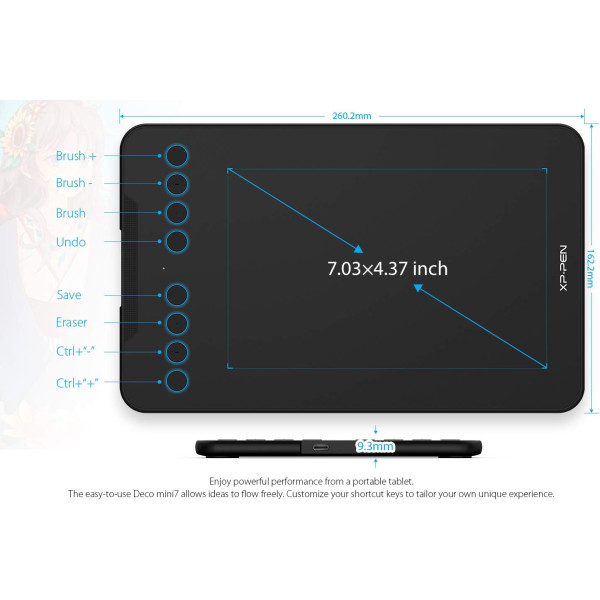 XP-PEN Deco Mini 7 V2 Graphic Drawing Tablet