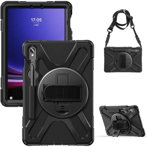 Samsung Galaxy Tab S8/S9 Ultra 3 in 1 ShockProof Case with KickStand & Strap